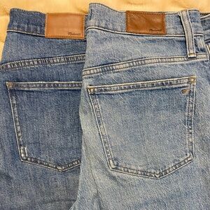 2x Pairs Madewell Classic Blue Denim Jeans